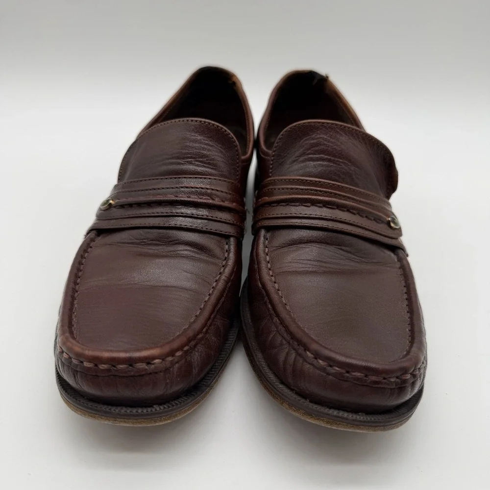 Florsheim Men's Riva Moc Toe Bit Loafers Leather Preppy Burgundy Size 9B